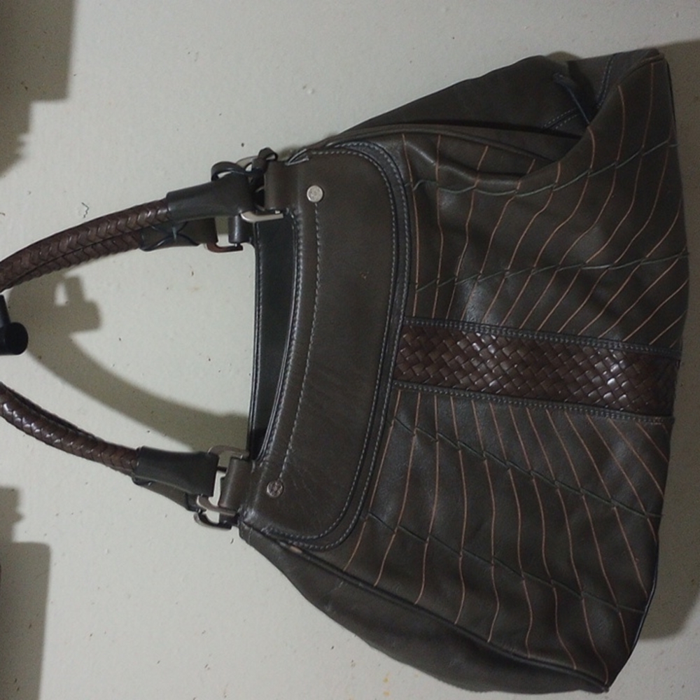 Vintage! Cole Haan Gray Leather Lined Tote Handbag